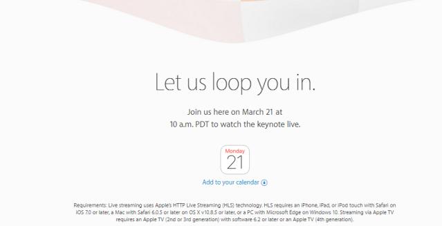 Cómo seguir en directo la Keynote de Apple del 21 de marzo en PC con Windows, Android, iOS y Mac