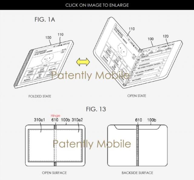 patente Galaxy X, el móvil plegable de Samsung para el 2017