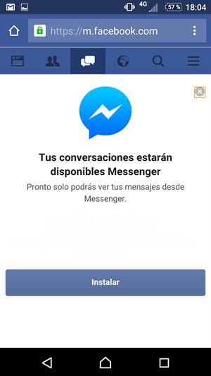 Facebook obligará a los usuarios de Android a descargar Messenger si quieren chatear