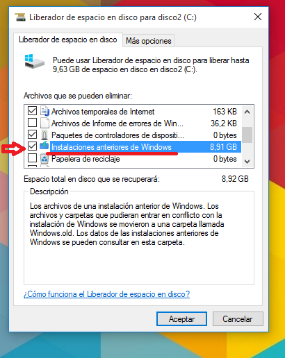 ¿Cómo recuperar espacio en Windows 10? Borrar el Windows antiguo