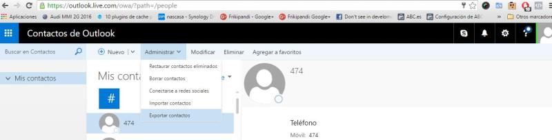 Exportando contactos desde Windows Phone