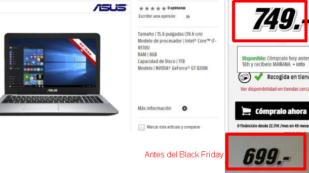 Estafa Media Markt Black Friday