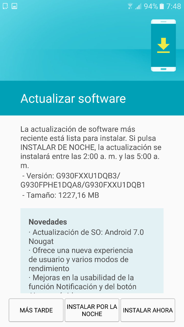 La actualización Android 7 para los Samsung Galaxy S7 libres y de Orange ya está llegando a España