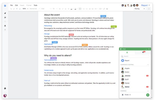 Synology Offic Usas Google Docs o Google Spreadsheet.  Trasforma tu Synology NAS en un editor de documentos. pero en tu entorno privado sin depender de un tercero