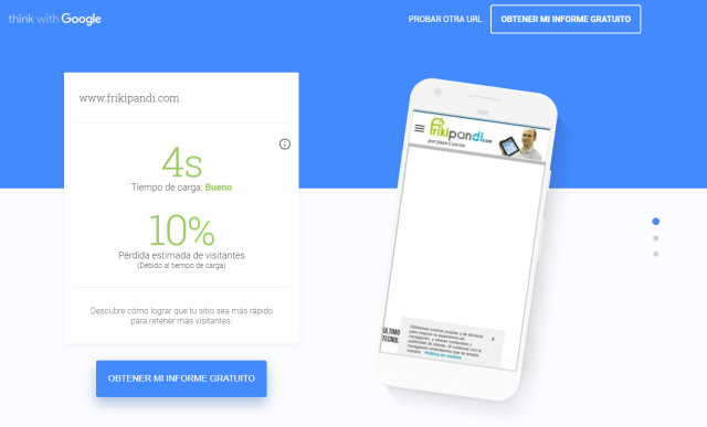 Usar la Web Testmysite de Google