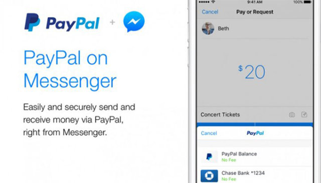Facebook Messenger con PayPal 