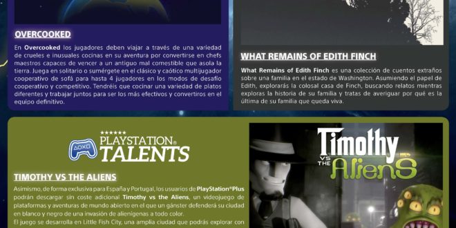 PlayStation Plus lo juegos gratis de mayo son: Overcooked y What Remains of Edith Finch