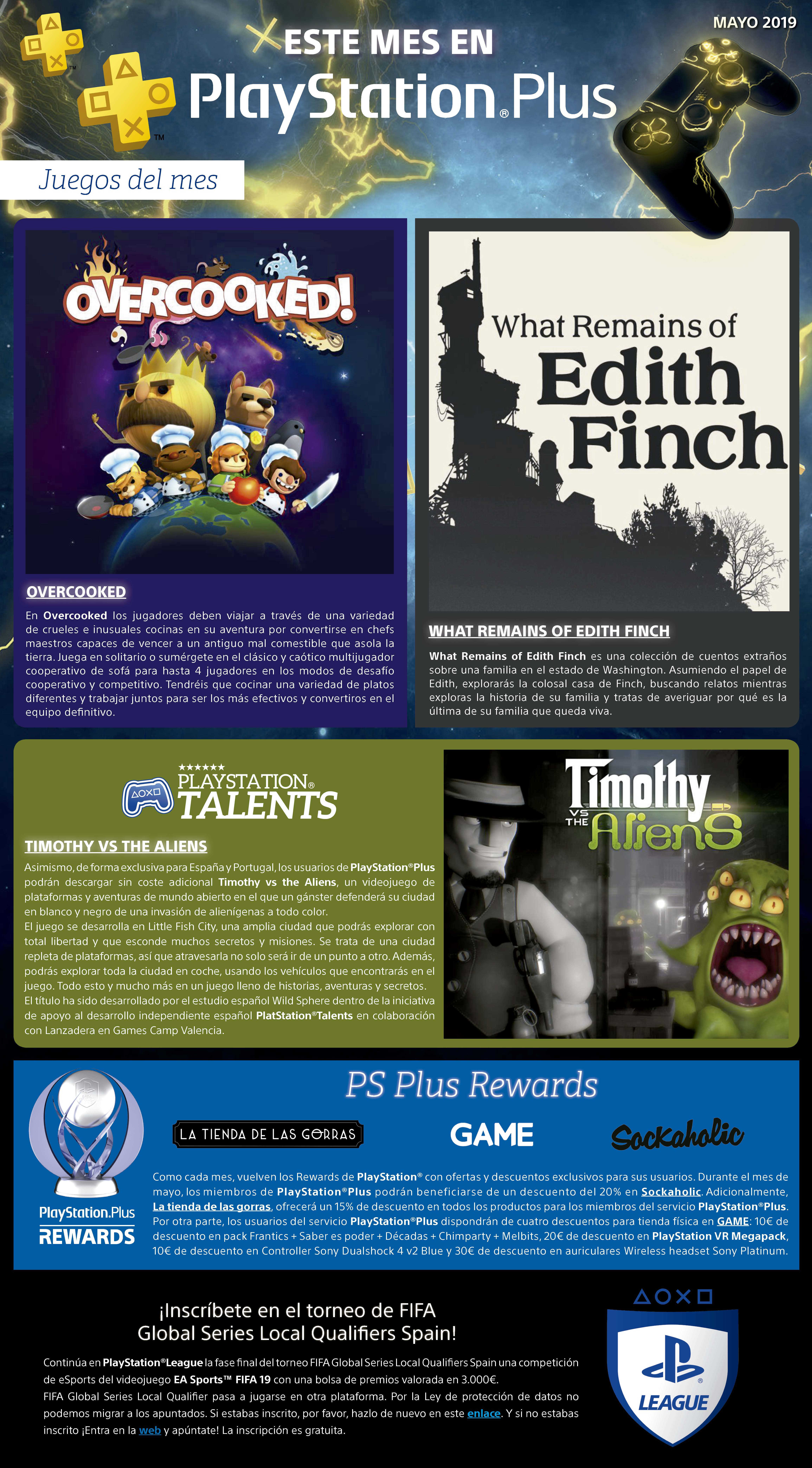 PlayStation Plus lo juegos gratis de mayo son: Overcooked y What Remains of Edith Finch 