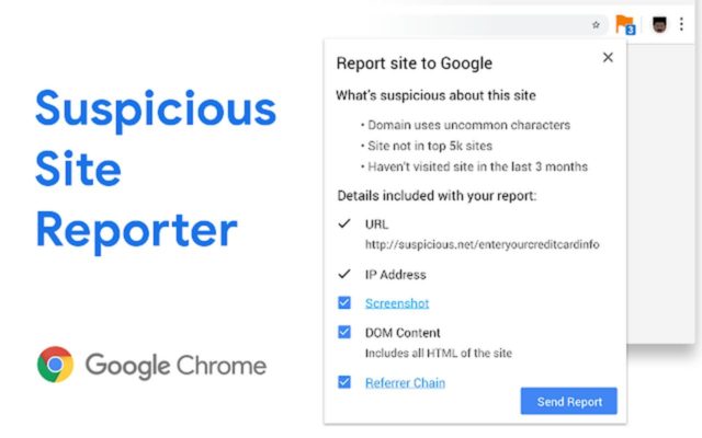 Google lanza una extensión de Chrome para denunciar webs sospechosas