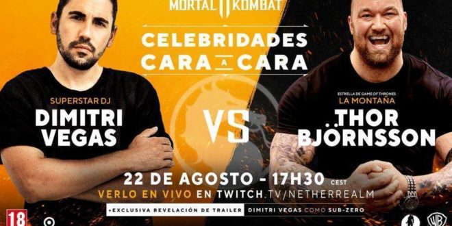 Mortal Kombat 11: Combate entre DJ Dimitri Vegas y el actor Hafþór Júlíus Björnsson mas conocido como «La Montaña» en la Gamescom 2019