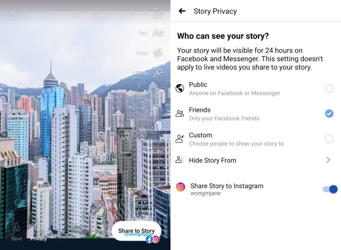 Facebook está probando la publicación cruzada de sus Stories en Instagram