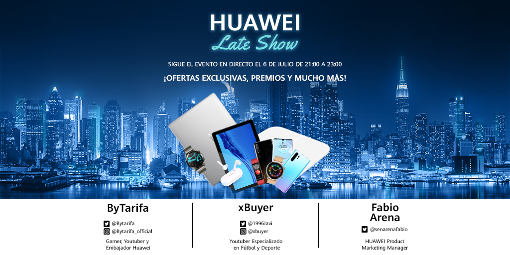 Huawei Late Show: el primer evento en streaming de ofertas y sorteos de Huawei que tendrá lugar en su Flagship de Madrid
