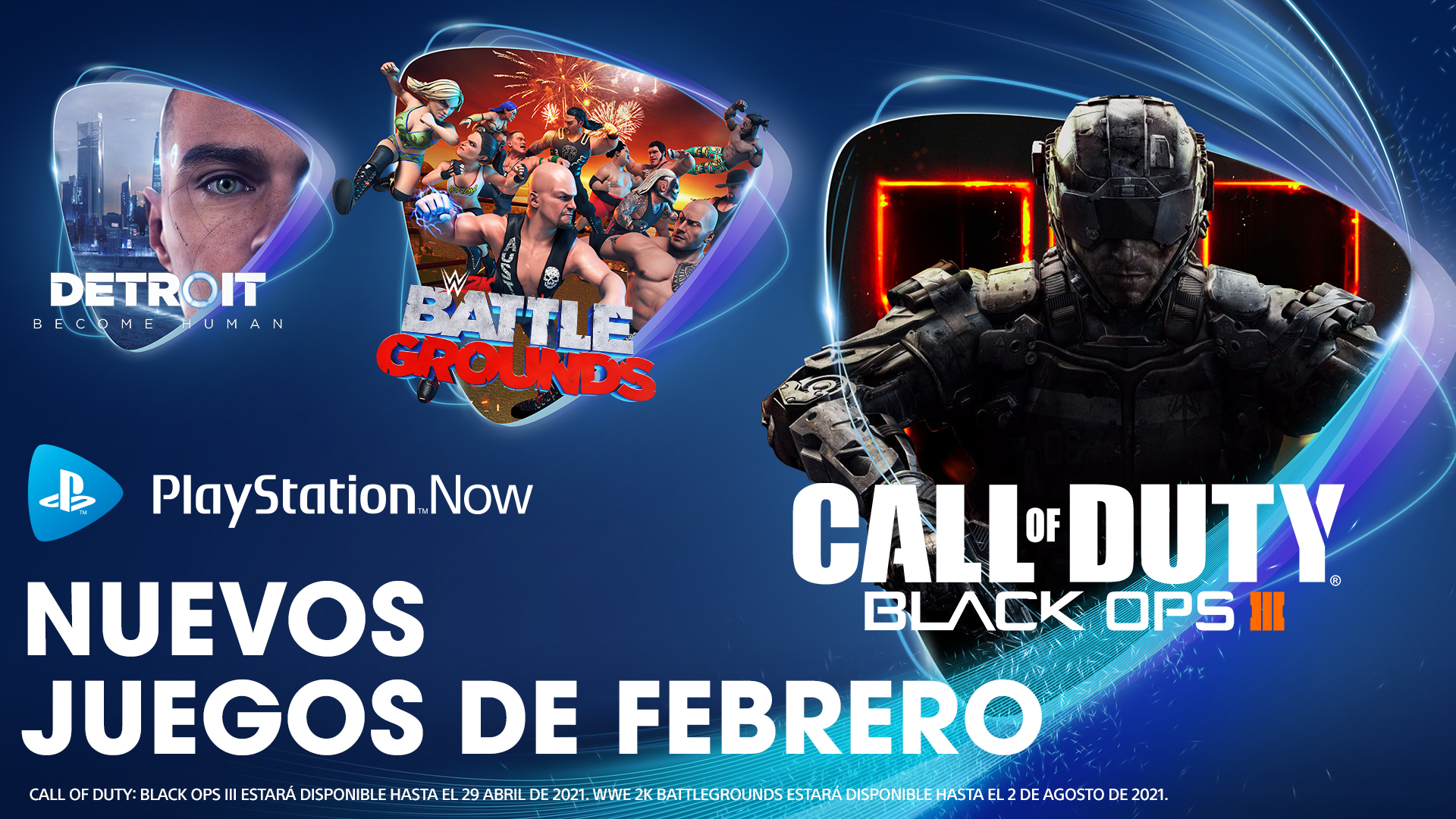 Call of Duty: Black Ops III, WWE 2K Battlegrounds y Detroit: Become Human entre las novedades de PlayStation Now en febrero
