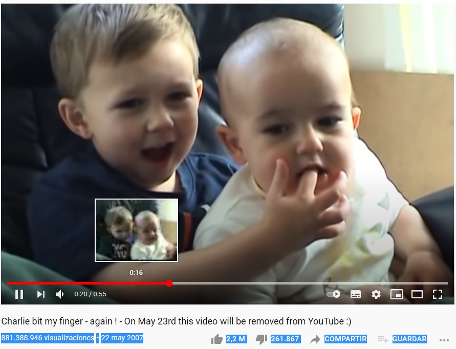 Charlie bit my finger el vídeo viral más visto de YouTube se venderá como NFT