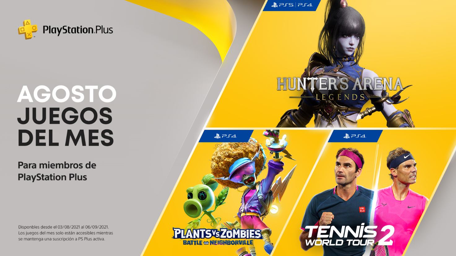 Hunter’s Arena: Legends, Plants VS Zombies: Battle for Neighborville y Tennis World Tour 2, entre los videojuegos gratos de agosto del 2021 en PlayStation Plus