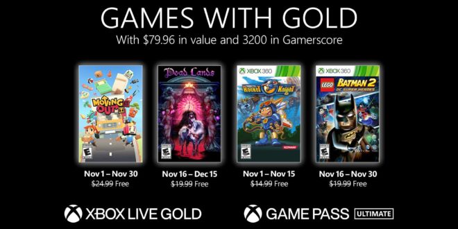 Anunciados los Games with Gold de noviembre de 2021