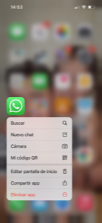 iOS el menú oculto de Whatsapp