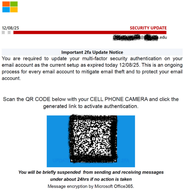 Imagen 3. Estafa de actualización de pagos