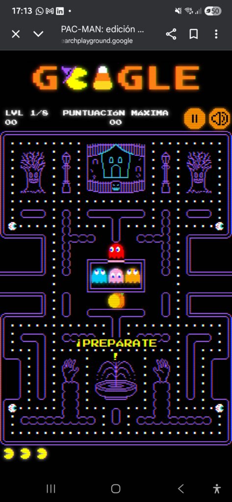 Pac-man: el divertido doodle de Google para jugar al clásico juego en su versión Halloween