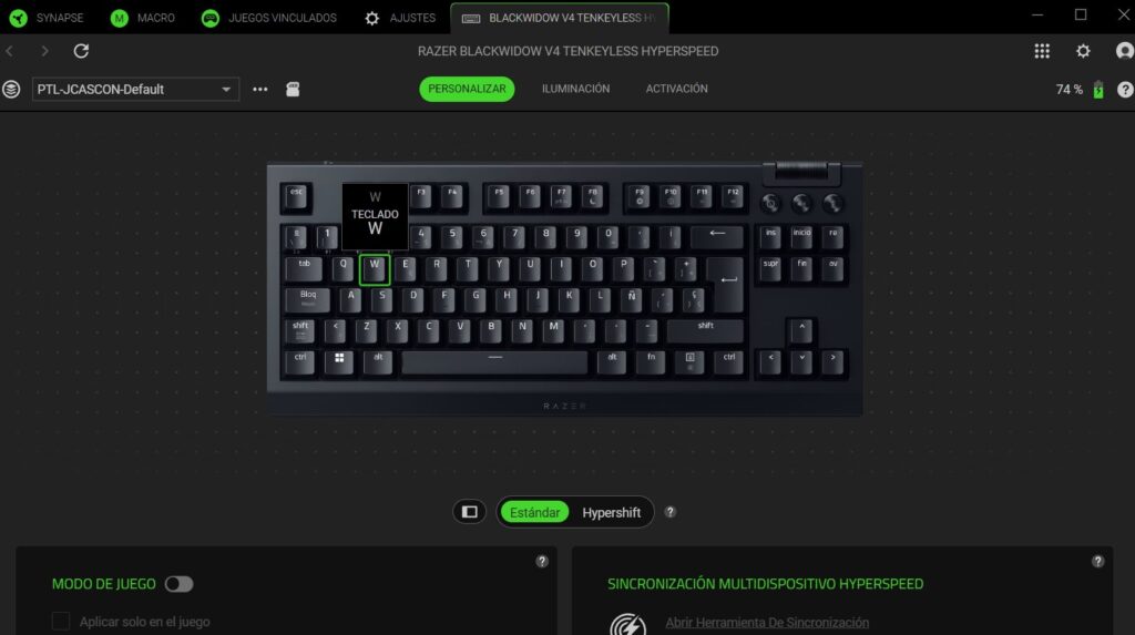 Synapse 4 Razer Razer BlackWidow V4 Tenkeyless HyperSpeed