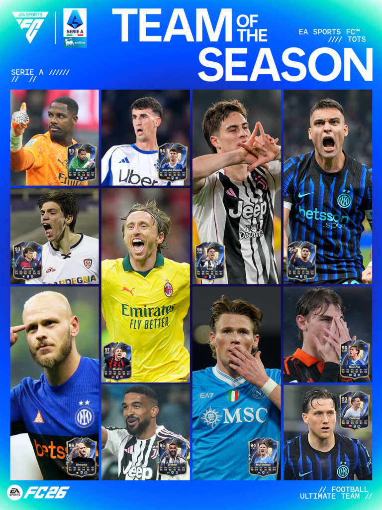 EA SPORTS FC 26 y EA SPORTS FC Mobile celebran a los jugadores más destacados en el Team of the Season oficial de la Serie A