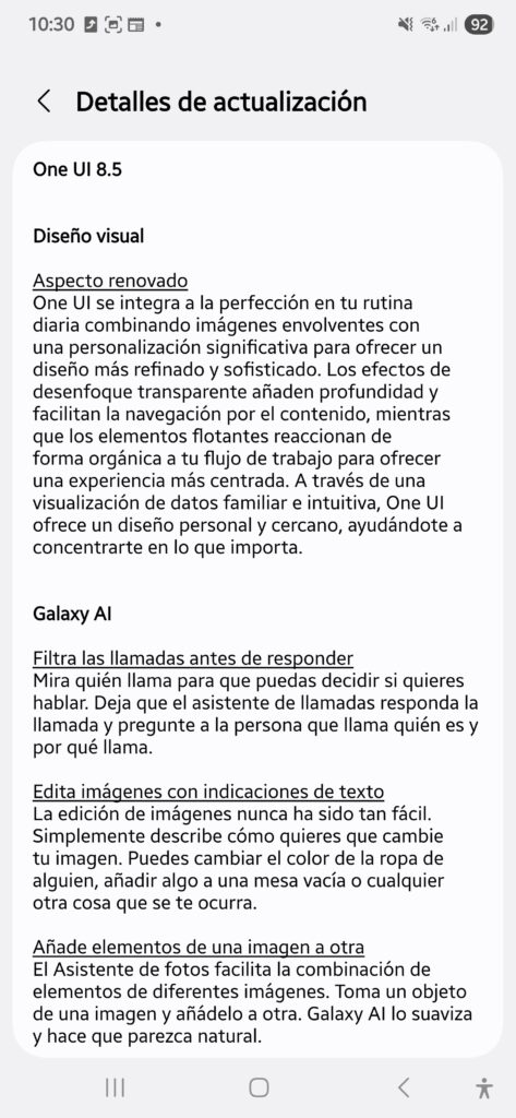 One UI 8.5 ya llega al Galaxy S25 en España con 4,4 GB