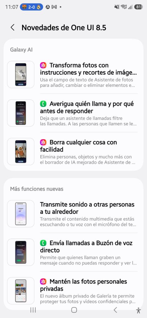 One UI 8.5 ya llega al Galaxy S25 ultra en España con 4,4 GB