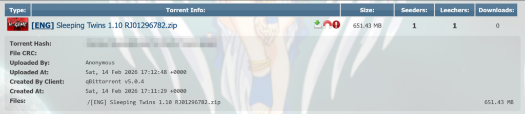 Torrent malicioso de un juego en AniRena